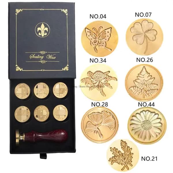Vahaliimapakkaus, retro-tyyli, tee-se-itse sinetöintisetti, 7Seals lahjapakkaus Set6