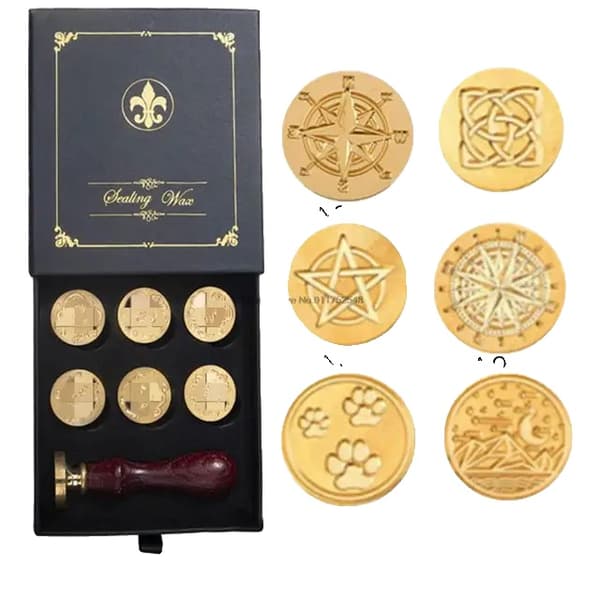 Vahaliimapakkaus, retro-tyyli, tee-se-itse sinetöintisetti, 7Seals lahjapakkaussetti9