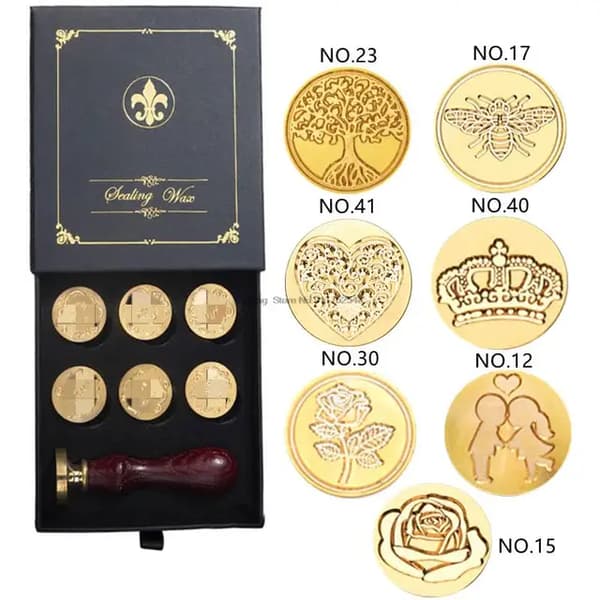 Vahaliimapakkaus, retro-tyyli, tee-se-itse sinetöintisetti, 7Seals lahjapakkaus Set2