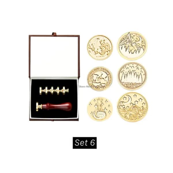 Vahaliimapakkaus, retro-tyyli, tee-se-itse sinetöintisetti, 6Seals lahjapakkaussetti6