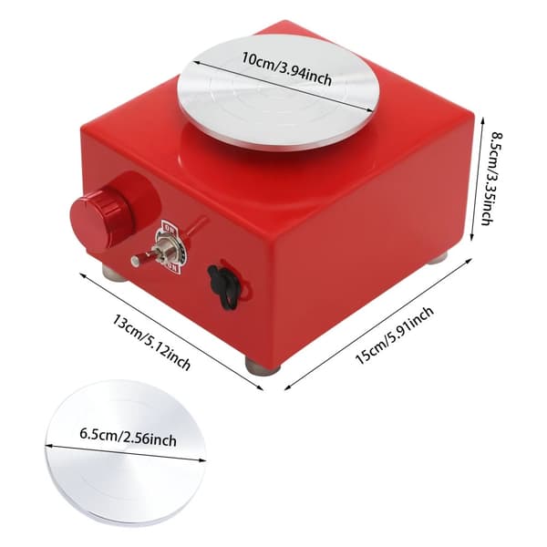 Mini savikone, 24W teho, 0-2000 RPM nopeus, kompakti muotoilu,Punainen