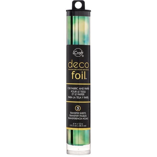 Deco Foil Transfer Sheets - Emerald Watercolor - 6"X12" - 5 st