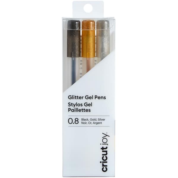 Glitter Gel Pens - För Cricut Joy - 3 st - Guld, Silver, Svart