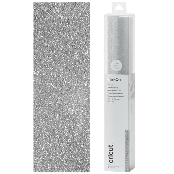 Heat Transfer Glitter Iron-On - Silver 30 x 48 cm - 1 ark