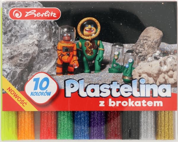 Herlitz Fluorescerende Glitter Plasticine Guld og Sølv 10 farver 9567215