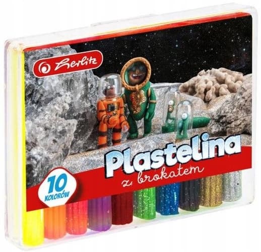 Herlitz Fluorescerende Glitter Plasticine Guld og Sølv 10 farver 9567215