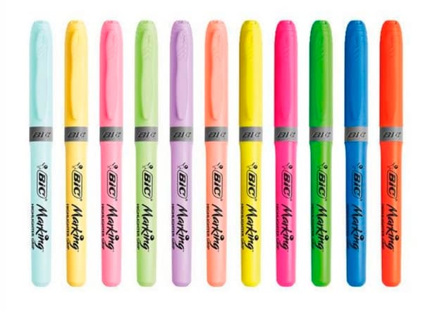 BIC Highlighter GRIP Pastel Blister 12 stk 992562