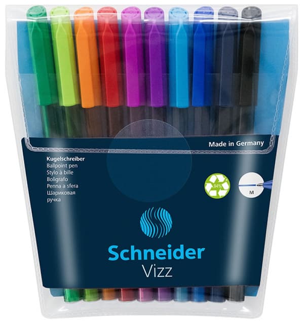 Schneider Vizz M Kuglepen 10 stk i etui Mix farver SR102290