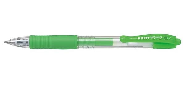Pilot G2 Gel Pen Automatisk Neon Grøn PIBL-G2-7-NG