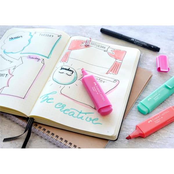 Highlighters 1546 Pastel 4 farver i plastiketui Faber-Castell 154610 FC