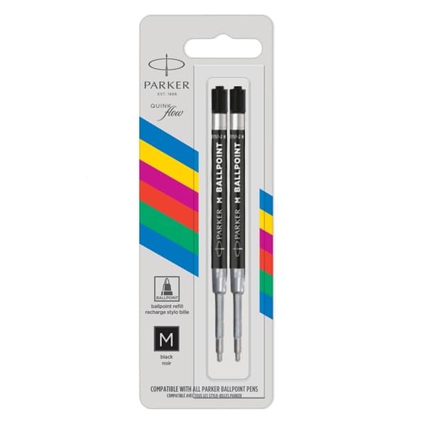 Parker Eco Kulspetspenna Refill Svart ""M"" Blister 2st. 2166543