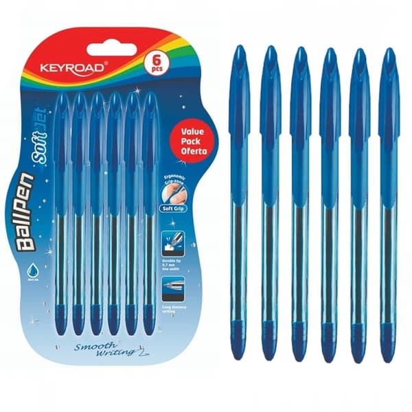 Classic Keyroad Kulpenna Soft Jet 0,7 mm Blisterpack med 6 blå KR972053