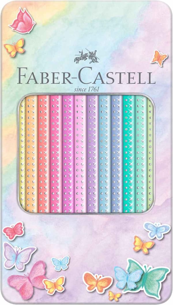 Sparkle Pastel blyanter 12 farver Metalemballage Faber-Castell 201910FC