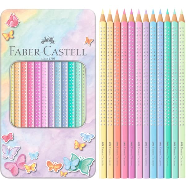 Sparkle Pastel blyanter 12 farver Metalemballage Faber-Castell 201910FC