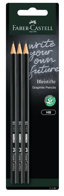 Grafiittikynä Hb musta 3 kpl läpipainopakkaus Faber-Castell 111182FC