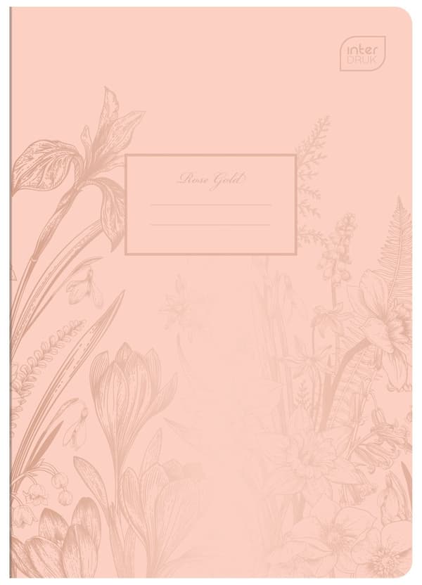 Notebook A5 60# Grid M 70g Metallic Rose Gold Intertryk