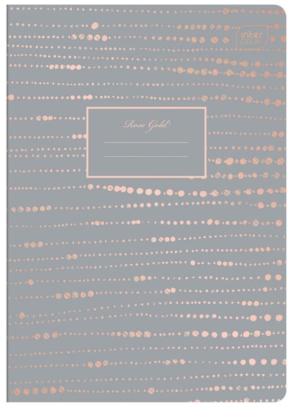 Notebook A5 60# Grid M 70g Metallic Rose Gold Intertryk