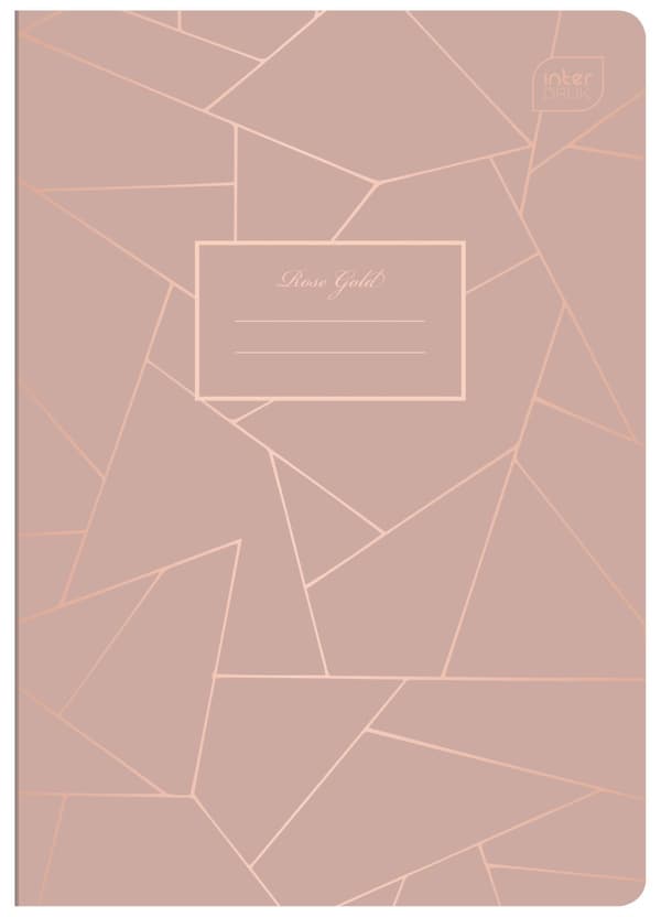 Notebook A5 60# Grid M 70g Metallic Rose Gold Intertryk