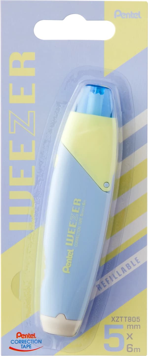 Pentel korrigeringstejp med infällbar spets 5 mm/6 m himmelsblå XZTT805S-W