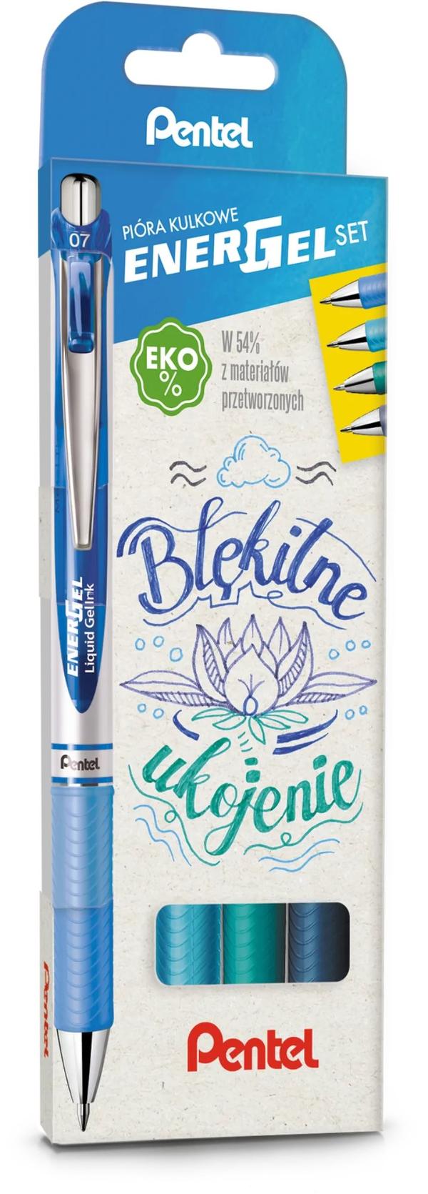 Pentel Energel 'BL77' Kulspetspenna /set med 4/ Blue Soothing