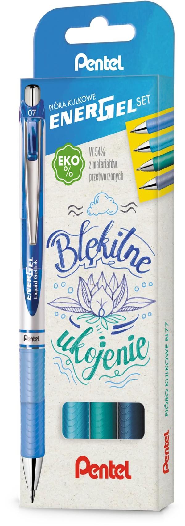 Pentel Energel 'BL77' Kulspetspenna /set med 4/ Blue Soothing