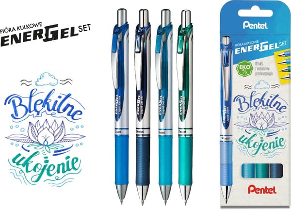 Pentel Energel 'BL77' Kulspetspenna /set med 4/ Blue Soothing