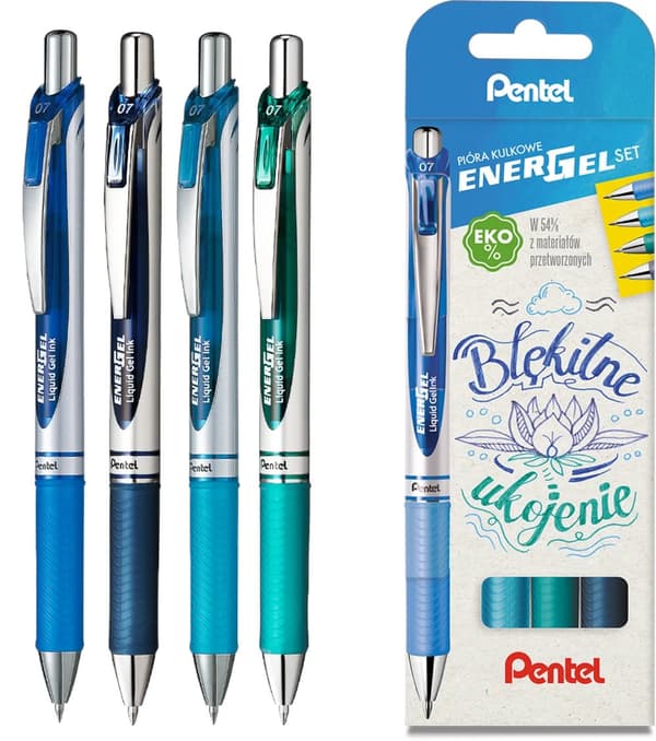 Pentel Energel 'BL77' kuglepen /sæt med 4/ Blue Soothing