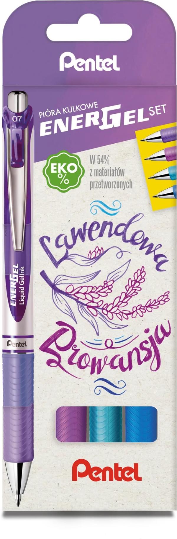 Pentel Energel 'BL77' Kuglepen /sæt med 4/ Lavendel Provence