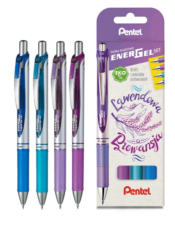 Pentel Energel 'BL77' Kuglepen /sæt med 4/ Lavendel Provence