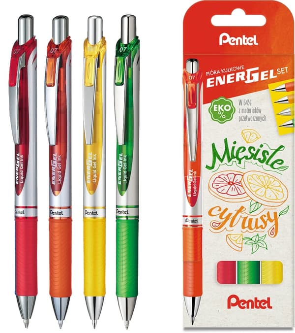 Pentel Energel 'BL77' kulspetspenna /set med 4/ köttig citrus