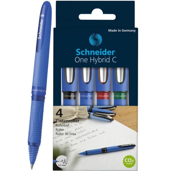 Schneider ONE Hybrid C 0,5 mm kulspetspenna, 4-pack, blandade färger