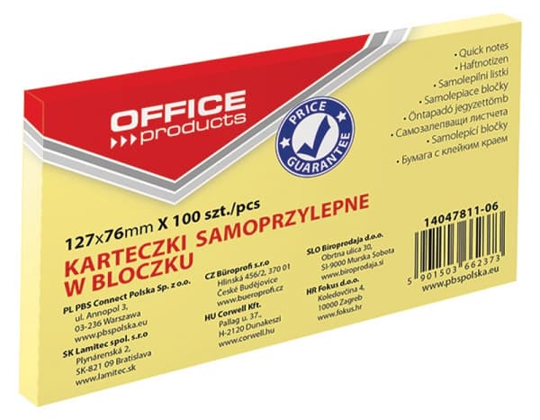 Kontorsprodukter självhäftande bärbar dator 76x127mm 14047811-06
