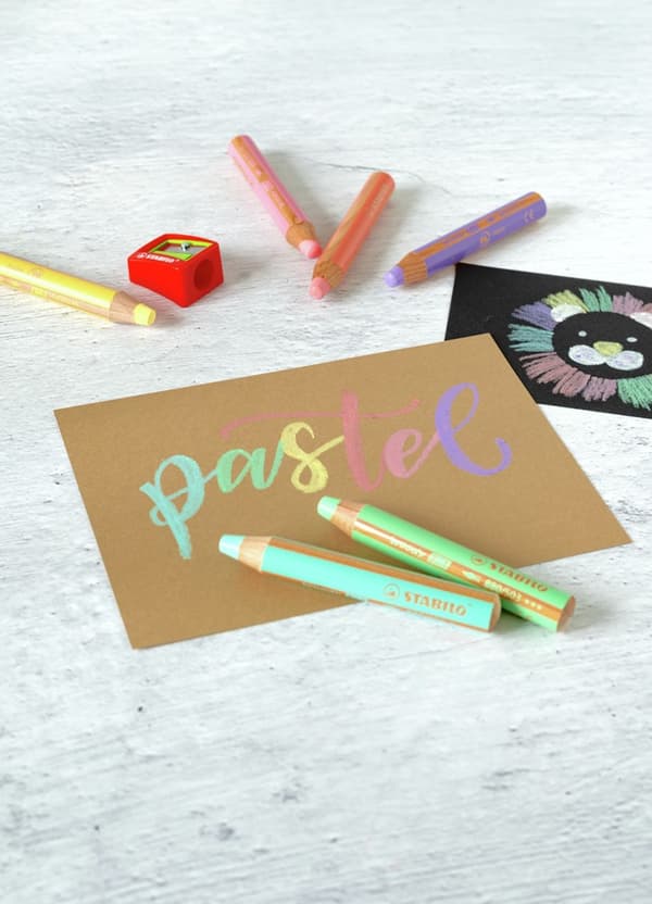 Stabilo Woody 3-i-1 blyanter 6 stykker pastel + spidser 8806-3
