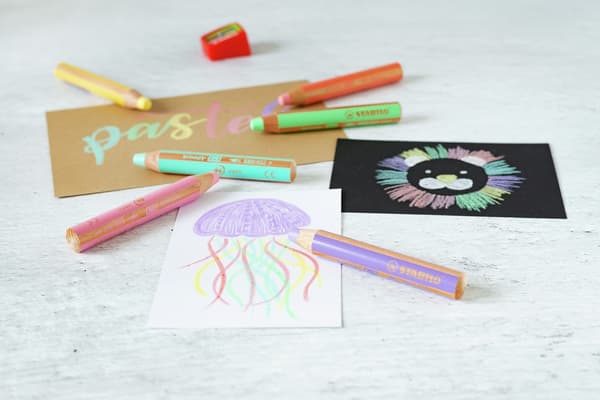 Stabilo Woody 3-i-1 blyanter 6 stykker pastel + spidser 8806-3