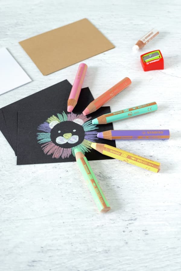Stabilo Woody 3-i-1 blyanter 6 stykker pastel + spidser 8806-3