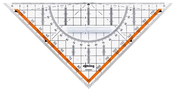 Centro Rotring geometrisk set fyrkantig 22cm/45 med handtag S0903950
