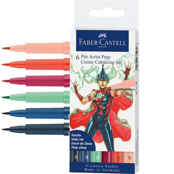 Pit Artist Pen Comic Tegnesæt "The Famazings- Mother" 6 stykker Faber-Castell 267196 FC