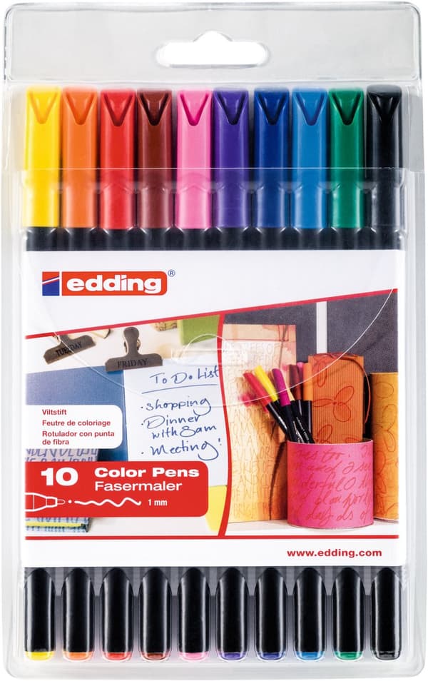 Edding Art Markers 10-färger 0,5-1 mm fodral 1200/10s