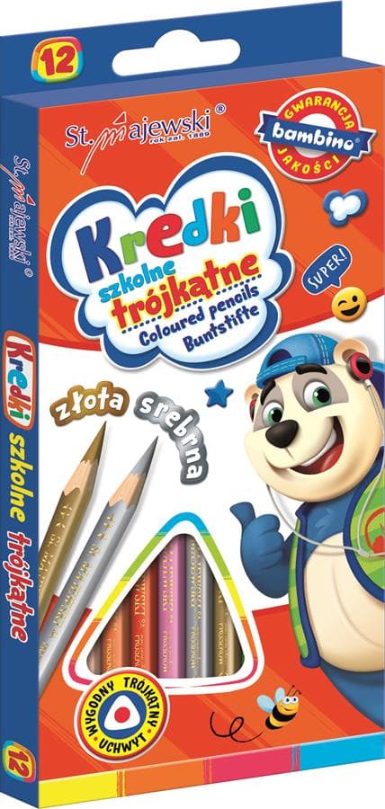 Bambino trekantede skoleblyanter 12 farver ST-KXX-P12X-160-STXX-ST