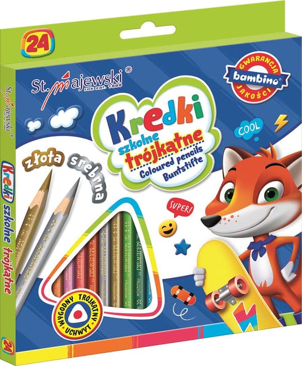 Bambino trekantede skoleblyanter 24 farver ST-KXX-P24X-080-STXX-ST