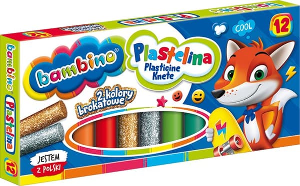 Bambino Plasticine 12 farver MO-PLX-12XX-XXX-STAN-XX