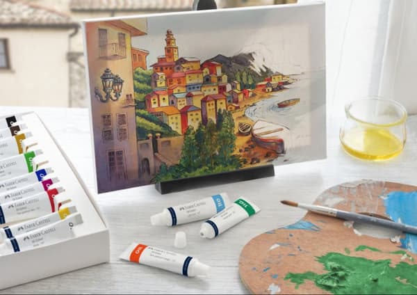 Creative Studio Oil Paints 24 farver x 9 ml tuber Papemballage Faber-Castell 379524FC
