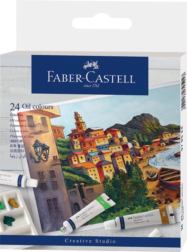 Creative Studio Oil Paints 24 farver x 9 ml tuber Papemballage Faber-Castell 379524FC