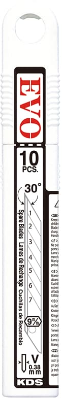 9 mm KDS VB-10 EVO segmenterede blade (10x blade, 30 graders vinkel)