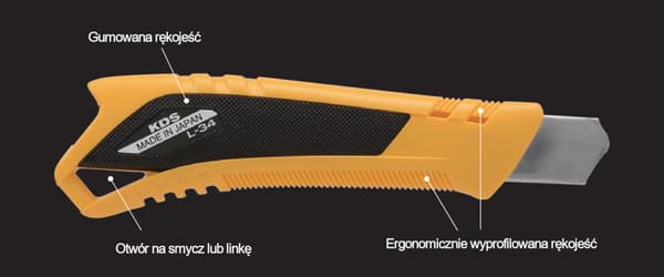 KDS L-34YE Auto Lock Keltainen 18mm Segmenttiveitsi (1x terä)