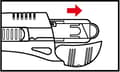 Miniatyrbillede 4 af 4: KDS L-18YE Auto Lock Gul 18 mm segmentkniv (3x klinge)
