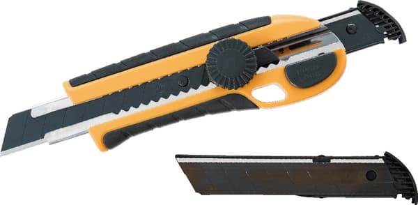 18 mm KDS G-16 Grip Fit Twist Lock G Gul segmentkniv (3x sort klinge 0,6 mm)