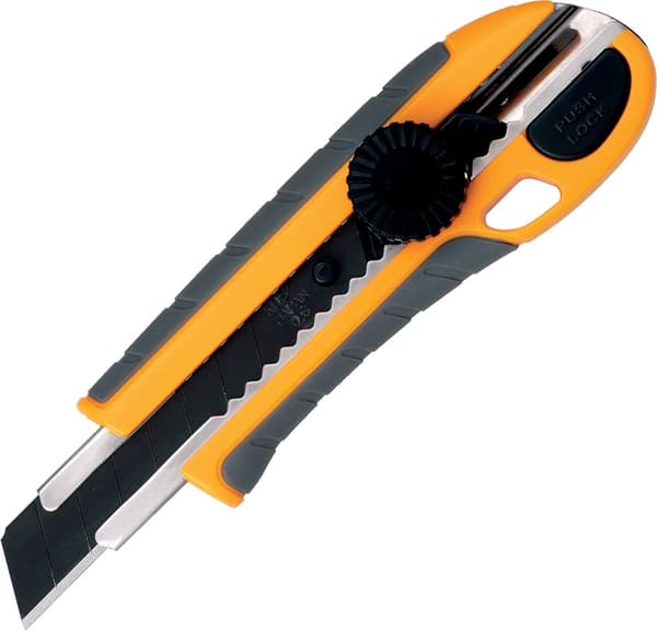18 mm KDS G-16 Grip Fit Twist Lock G Gul segmentkniv (3x sort klinge 0,6 mm)