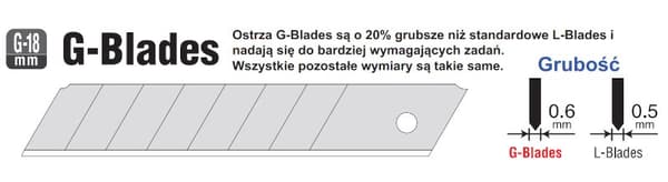 Segmentkniv 18 mm KDS G-11YE Safety G Gul (3x klinge 0,6 mm)