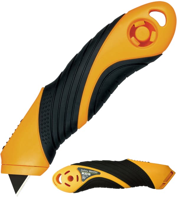 KDS SA-11B Safety Master Gul säkerhetskniv (2x svart trapetsblad)
